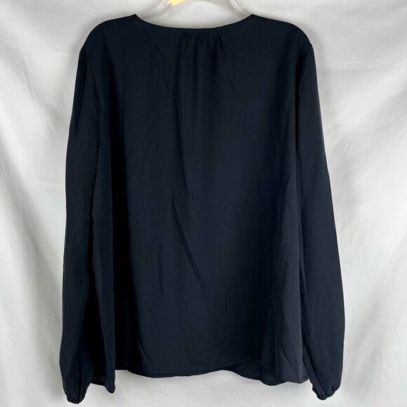 41 Hawthorn Scallop Neck Black Long Sleeve Blouse XXL - Picture 3 of 11